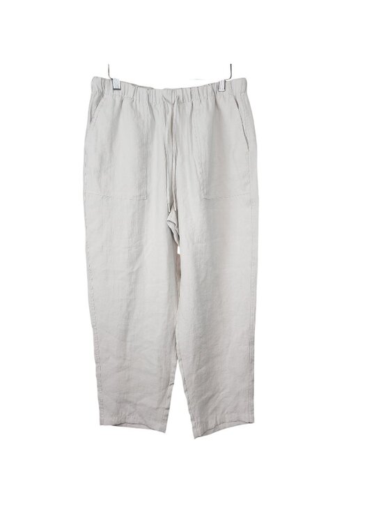 Zara Pants - Zara Women Off White Elastic Waist Pants Size M Relaxed Fit Front & Back Pockets